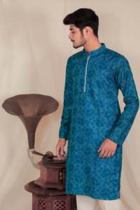 Bleu Full Sleeve Homme Kurta - Product Image 3