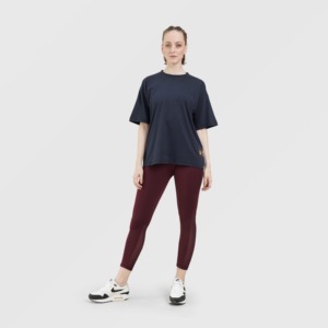 Efforless <b>Navy</b> Swing Tee Slim Fit 100% Cotton Breathable Lightweight with Diamond Decoration Sizes XS & XXS Short <b>Crop</b> Length - Product Image 4
