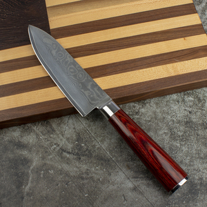 Vente en gros de couteau de cuisine professionnel en acier damas de haute qualité OEM ODM personnalisé couteau Pakka manche en bois - Product Image 1