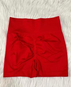 Pantalones cortos deportivos personalizables Pantalones de Yoga de cintura alta personalizables con cintura elástica Patrón sólido Pantalones cortos de nylon Spandex - Product Image 2