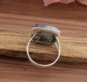 925 sterling Silver <span class=keywords><strong>Ring</strong></span> với tự nhiên đuôi gai <span class=keywords><strong>Opal</strong></span> vuông Shape handmade đá quý Nhẫn đối với phụ nữ Bohemian tuyên bố đồ trang sức - Product Image 6