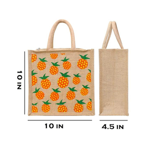 Petit sac cadeau en jute personnalisé, sac fourre-tout en jute robuste, sac de courses recyclable et tendance avec poignée en ruban - Product Image 1