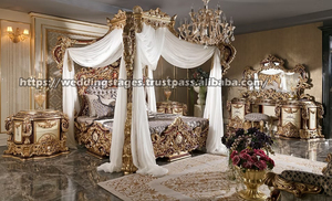 High-End Italian Style Gold <b>Carved</b> Bedroom Furniture For <b>Sale</b> Luxury Double Bed Set king Size Teak <b>Wood</b> Bed Manufacturers Norway - Product Image 3