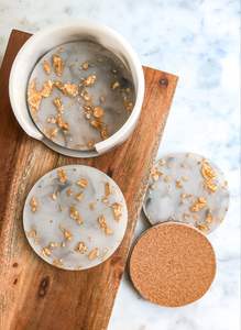 USER Posavasos de madera de nogal de resina para el hogar Deco Posavasos de madera de resina epoxi Posavasos de lujo personalizado para bebidas - Product Image 3