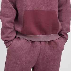 Nuevo último logotipo personalizado impreso hombres chándal conjunto precio de venta al por mayor ropa de calle lavado ácido desestresado chándal transpirable - Product Image 4