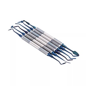 Juego de instrumentos de resina compuesta recubierta de azul 6 piezas, herramientas dentales manuales - Product Image 1