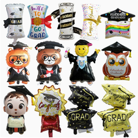 Ballons en aluminium à l'hélium pour la remise des diplômes, en forme de toque, diplôme, hibou, ours, étoile, décorations de fête, impression personnalisée de logo et de couleur, vente en gros