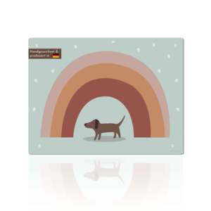 2-Piece Kids' Table Mat Set Dachshund with Rainbow 30x40 cm Washable <b>Vinyl</b> Cotton with Novel Printing for Newborns' Bedroom - Product Image 1