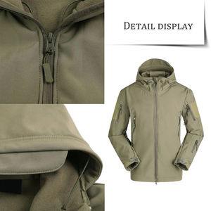 Chaqueta Vaquera Impermeable y Cortavientos para Hombre, Cuello Alto Tejido, Estilo Vintage, Media Poliéster, para Deportes al Aire Libre, Ropa de Caza de Lona - Product Image 4