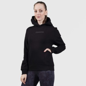 Sweat-shirt à capuche noir pour femme Delta, de haute qualité, en soie, brodé, avec fermeture éclair, respirant, tricoté, pour l'automne - Product Image 3