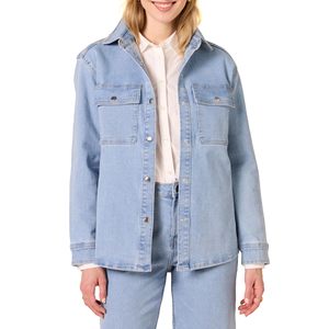 Chaquetas de mujer Chaquetas de mezclilla al por mayor de alta calidad Chaqueta de mezclilla de gran tamaño lavada con ácido para mujer Diseño de ropa regular de mezclilla - Product Image 3