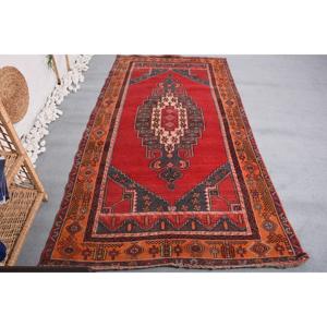 Tapis turc vintage 4,2x8 pieds, tapis d'intérieur, tapis oriental rouge - Product Image 1