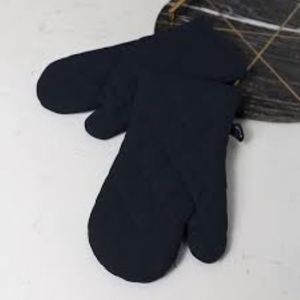 Vente en gros de gants de four en coton noirs résistants à la chaleur, style classique, écologiques, lavables au lave-vaisselle, impression par sublimation personnalisée - Product Image 6