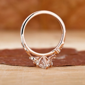 0.5CT-3CT VVS CZ Diamant Argent Sterling Or Rose Femmes Vintage Fiançailles Mariage Anniversaire Bague Néerlandais Marquise Coupe Feuilles - Product Image 2