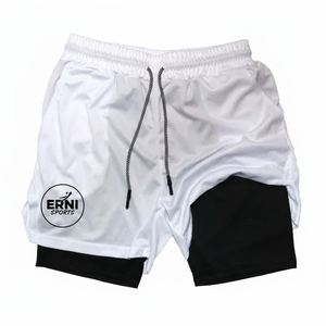 Men Double <b>Layer</b> Sporty Board Shorts Workout Shorts with Pockets Inter-lock Quick Dry Waterproof Breathable OEM Service - Product Image 3