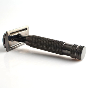 Rasoir de sécurité à double tranchant, manche en acier inoxydable, pour usage en salon de coiffure, outil de rasage du visage pour homme - Product Image 3