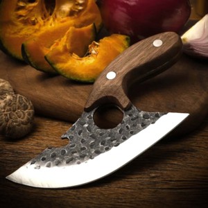 Venta caliente 6 \ "hecho a mano de acero al carbono cuchillo desollador mango de madera de nogal espiga completa para uso en la cocina tendencia OEM barato precio bajo - Product Image 2