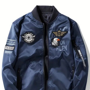 Chaqueta de bombardero de alta calidad hecha a medida para hombre, tela de lona de calidad de talla grande con chaqueta de alta visibilidad con logotipo para hombre - Product Image 1