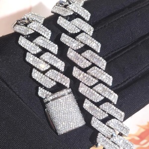 Cadena Cubana de Plata 925 Chapada en Oro con Circonita, Hecha a Mano en India, para Hombres y Mujeres, Regalos para Ocasiones Especiales - Product Image 1