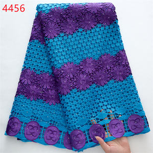 4456 haute qualité africain dentelle matériel africain dentelle robe Guipure cordon dentelle tissu Styles Aso Oke tissu africain - Product Image 6