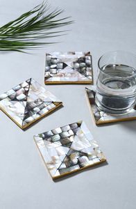 Posavasos de Nácar de Alta Calidad y Gran Demanda, en Caja de Regalo, para Regalo de Inauguración de Casa Personalizado, Posavasos de Nácar para Café - Product Image 4