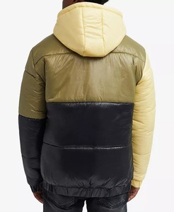 Blouson bomber léger pour homme en polyester rembourré, avec garniture en fausse fourrure, capuche amovible, imperméable, coupe-vent, design réversible - Product Image 6