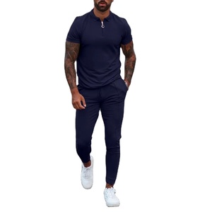 Costume de Sport d'été pour hommes, ensembles de pantalons, T-Shirts à manches mi-longues et ensembles de pantalons 2 pièces avec impression personnalisée - Product Image 3