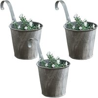 Pot Tanaman Dinding Logam Galvanis KS International Modern Ramah Lingkungan Set Tiga Pot Bunga Gantung Model KSI-5477