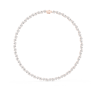 Collier tennis en or rose 14 carats avec diamants de laboratoire Blossom, pétales majestueux, collection Riviera BloomLine, collier de luxe - Product Image 5