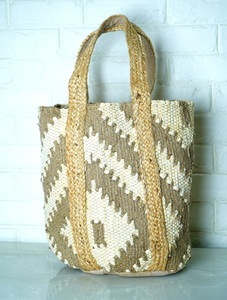 Sac fourre-tout bohème en jute écologique pour femme, ouvert, uni, toutes saisons, usage quotidien, voyage - Product Image 5