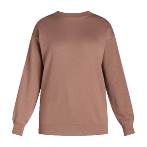 Sweat-shirt d'hiver surdimensionné à col en V pour femme, écologique, coupe-vent, respirant - Polyester/coton polaire, broderie sur le devant - Product Image 1