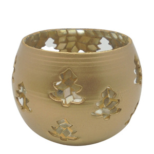 Vaisselle Décoration Lot de 2 Bougies Votives Rondes en Métal Feuille d'Or Bougeoir Votif Pour Décorations Faites à la Main Personnalisées - Product Image 4