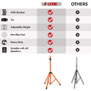 5 Core Speaker Stand <b>Tripod</b> Heavy Duty Adjustable 72" Universal Mount for PA DJ Studio - Product Image 5