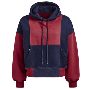 Sweat-shirt à capuche décontracté pour femme, à rayures et blocs de couleur, doux, à manches longues - Product Image 1