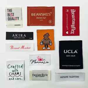 Factory Direct Sales Free Design Metal <b>Labels</b> Woven Patches <b>Garment</b> Hangtag Organic Cotton Fabric Clothing Woven Custom <b>Labels</b> - Product Image 3