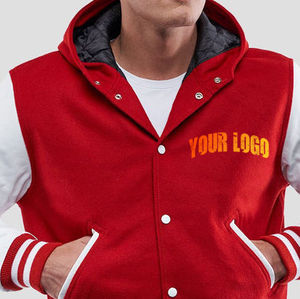 Vestes pour hommes avec logo personnalisé de qualité supérieure Veste chaude et durable Manteau Letterman Veste universitaire unisexe en coton pour hommes - Product Image 4
