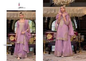 Kurti Plazzo con Dupatta de la Mejor Calidad, con Tela Simar Pesada y Bordado Intrincado, para Vestimenta de Boda Femenina, de Exportación - Product Image 4