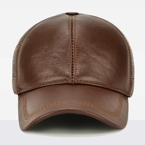 Nouveau Style hommes peau de vache chapeau hiver chaud extérieur protéger oreille en cuir véritable casquette de Baseball réglable hommes véritable cuir de vachette casquettes - Product Image 2
