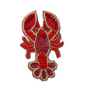 Handmade Seed Beads Decorative Fashion Patch For Bags Trendy Seed Beads Embroidered Leaf Shape Applique Patch - Product Image 3