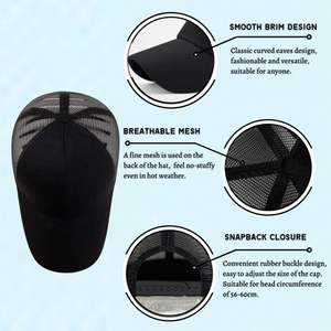 Short Brim Baseball <b>Cap</b>, Adjustable <b>Plain</b> Short Brim Workout Hat Fishing Hat Athletics Trucker Hat Mesh - Product Image 4