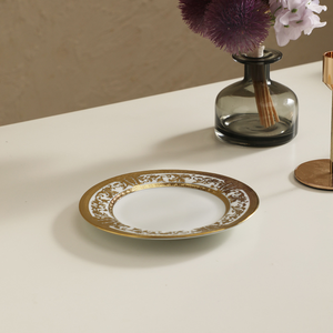 Elegant Embossed New Bone China <b>Dinner</b> <b>Set</b> with Golden Edge for Luxury Table Setting - Product Image 4