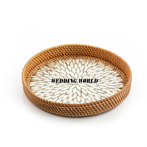 Fournisseur de plateau en rotin Nouvelle arrivée Plateau de luxe design fait à la main Classique Élégant Fantaisie Ustensiles de cuisine Nouveau plateau en rotin - Product Image 2