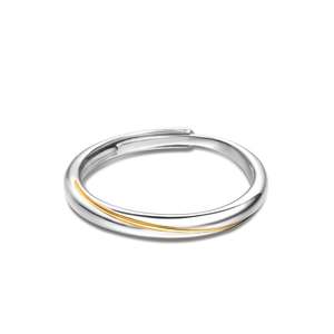 Bague pour homme Jeulia Every Side of Love Mobius en argent sterling bicolore réglable - Product Image 1