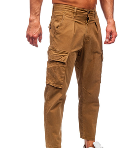 Pantalon cargo décontracté pour homme, coupe droite, taille mi-haute, cordon de serrage, poches, design léger et respirant - Product Image 3