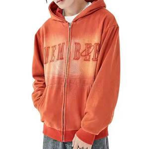 Sudadera con Capucha de Estilo Moderno, Nueva Colección de Invierno, Color Sólido, para Hombre, con Apliques Bordados Desgastados, de Algodón y Poliéster, Corte Holgado - Product Image 3