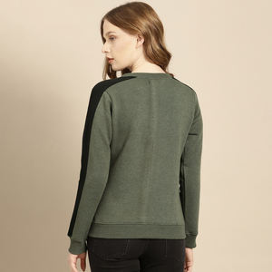 Venta al por mayor nuevo diseño sólido algodón Sudadera Mujer cuello redondo Top venta mujer logotipo personalizado sudadera - Product Image 3