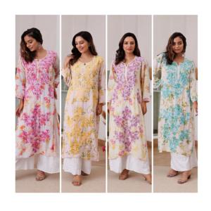 Conjunto de traje pakistaní completamente cosido de nueva moda tradicional de seda Chinon, trabajo de espejo para fiestas de boda, ropa festiva, ropa lista para usar - Product Image 1