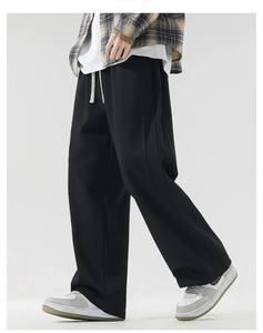 Pantalon de survêtement évasé baggy empilé en polaire lourde avec logo personnalisé Pantalon de survêtement à double taille pour hommes - Product Image 2