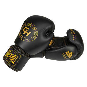 Gants de boxe Thunder-Black en cuir de vachette, logo personnalisable, avec lacets au poignet, différentes tailles pour le kickboxing et le MMA - 10oz 12oz 14oz 16oz - Product Image 5