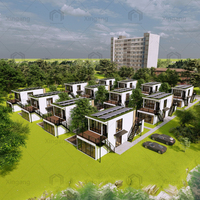 Villa préfabriquée en acier léger entièrement équipée et meublée de haute qualité, maisons préfabriquées à vendre